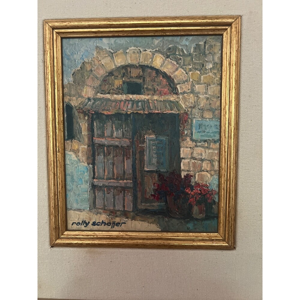 ROLLY SCHAFFER (1947-2011), Oil on Canvas , Colorful Triptych Doors, Signed, - Picture 4 of 5
